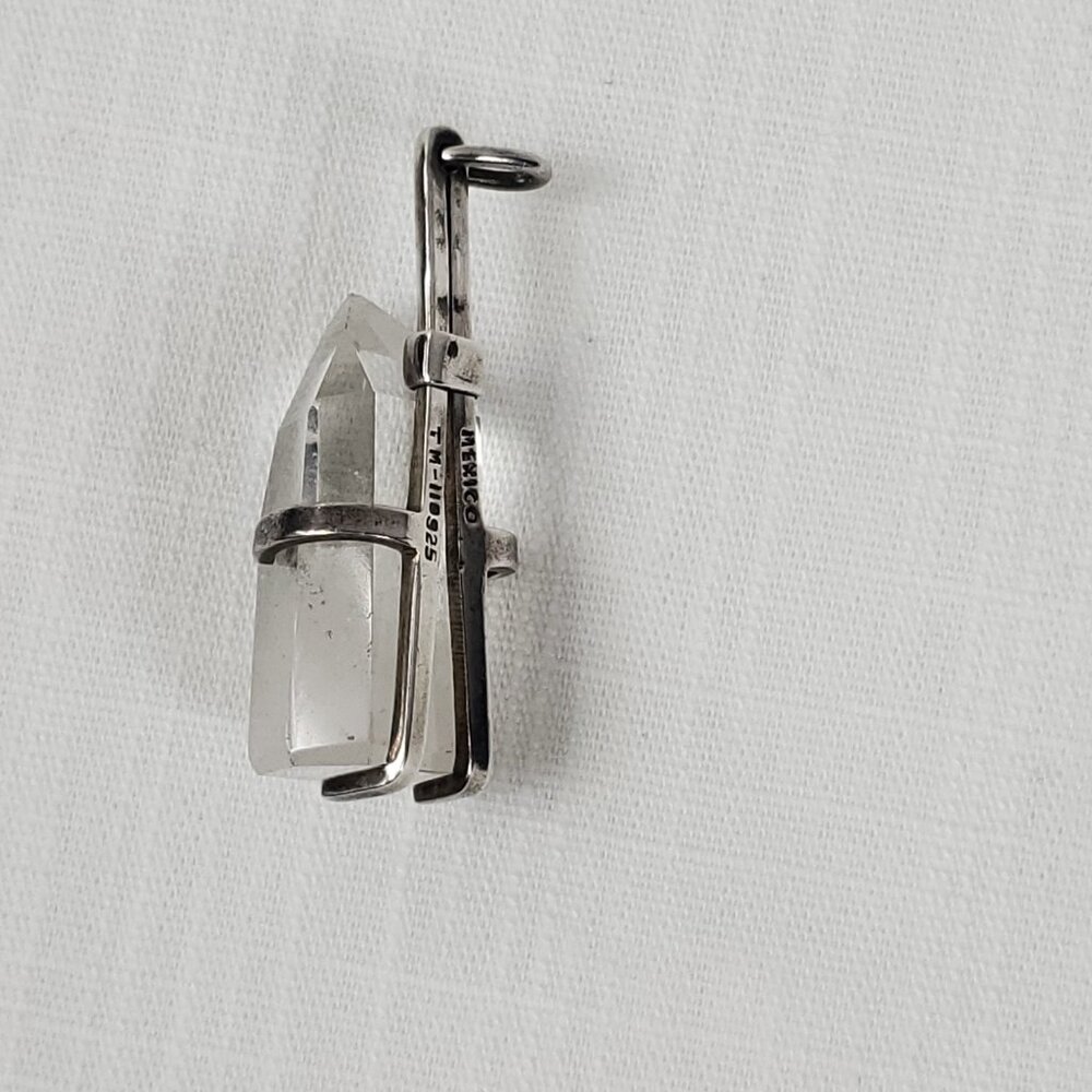 Gorgeous Large Crystal Quartz Pendant W/Sterling Silver 925 Crystal Holder - Picture 2 of 8